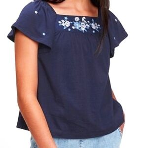 GAP Kids Navy Flutter Embroidered Shirt